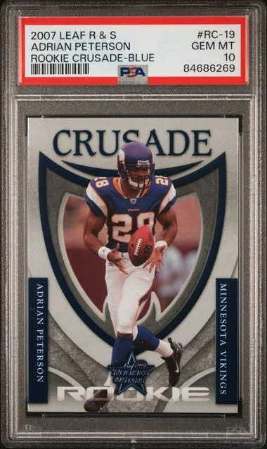 2007 Leaf Rookies & Stars Crusade Blue #-19 Adrian Peterson #no-number card image
