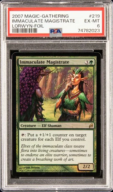 2007 Magic The Gathering Lorwyn Foil Immaculate Magistrate #219 card image