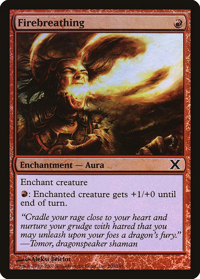 2007 Tenth Edition Firebreathing #200★ common card image