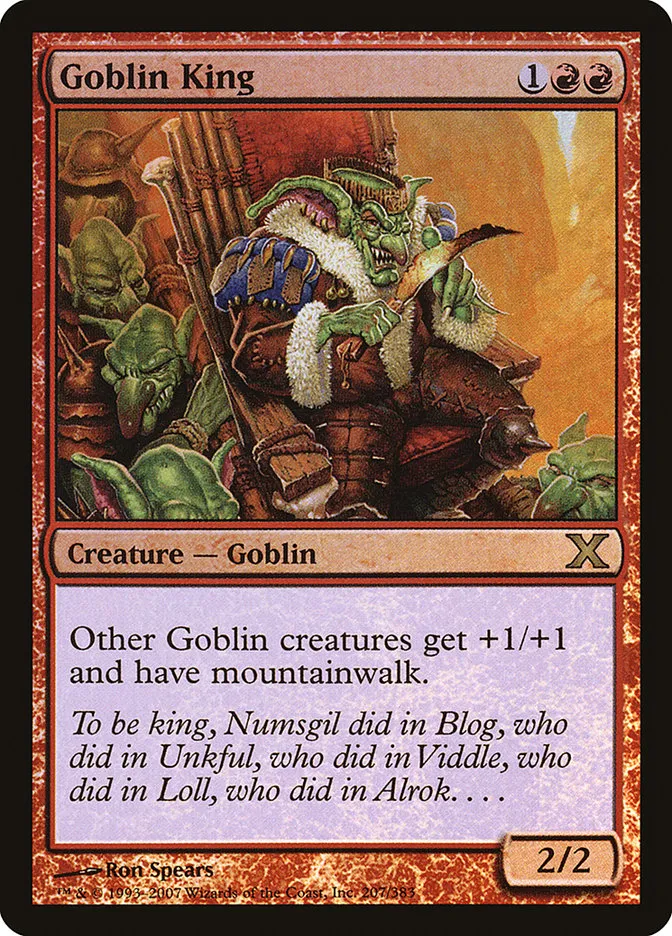 2007 Tenth Edition Goblin King #207★ rare card image