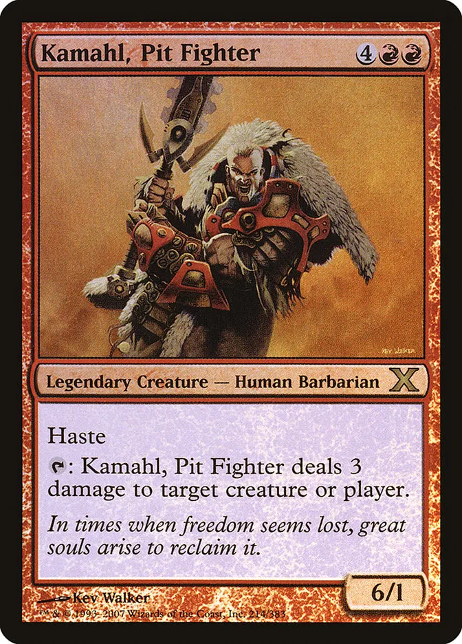 2007 Tenth Edition Kamahl, Pit Fighter #214★ rare card image