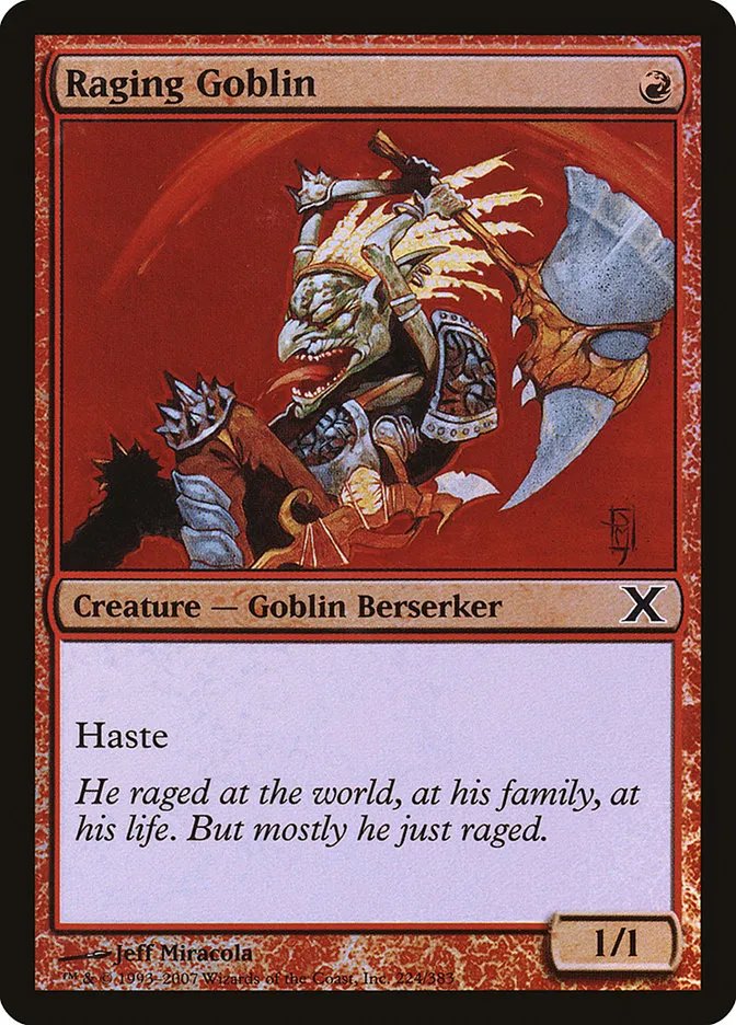 2007 Tenth Edition Raging Goblin #224★ common card image
