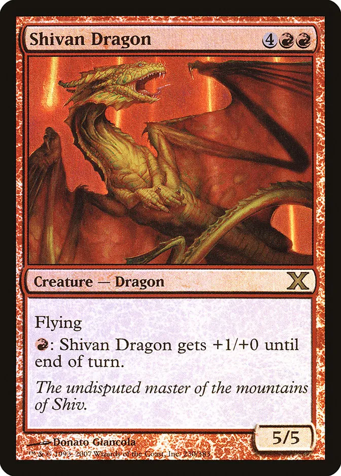 2007 Tenth Edition Shivan Dragon #230★ rare card image