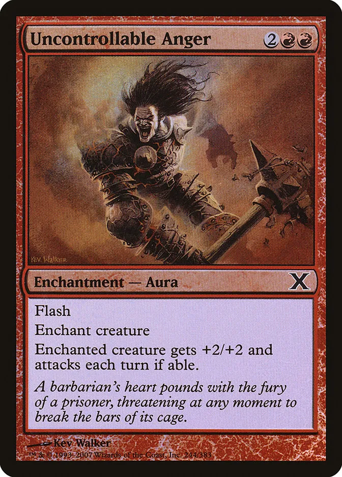 2007 Tenth Edition Uncontrollable Anger #244★ common card image