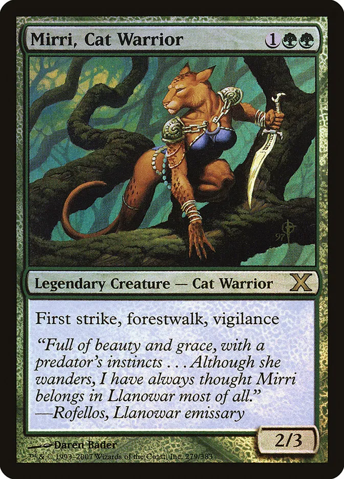 2007 Tenth Edition Mirri, Cat Warrior #279★ rare card image