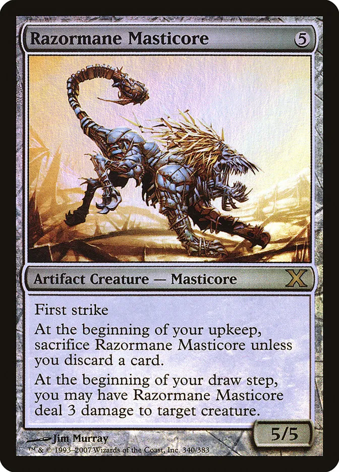 2007 Tenth Edition Razormane Masticore #340★ rare card image