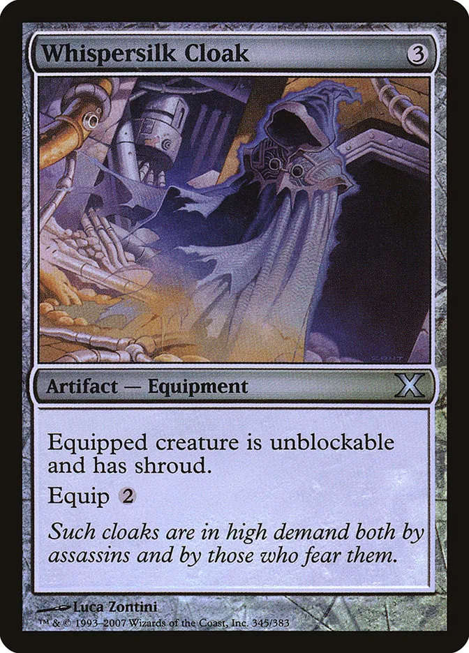 2007 Tenth Edition Whispersilk Cloak #345★ uncommon card image
