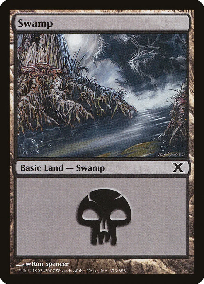 2007 Tenth Edition Swamp common #373 common card image
