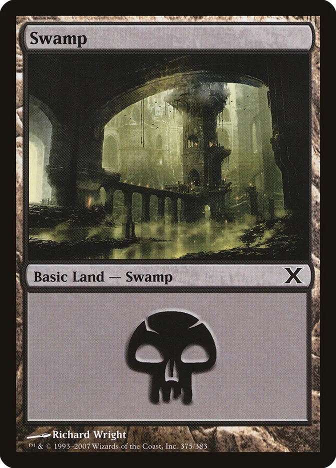 2007 Tenth Edition Swamp common #375 common card image