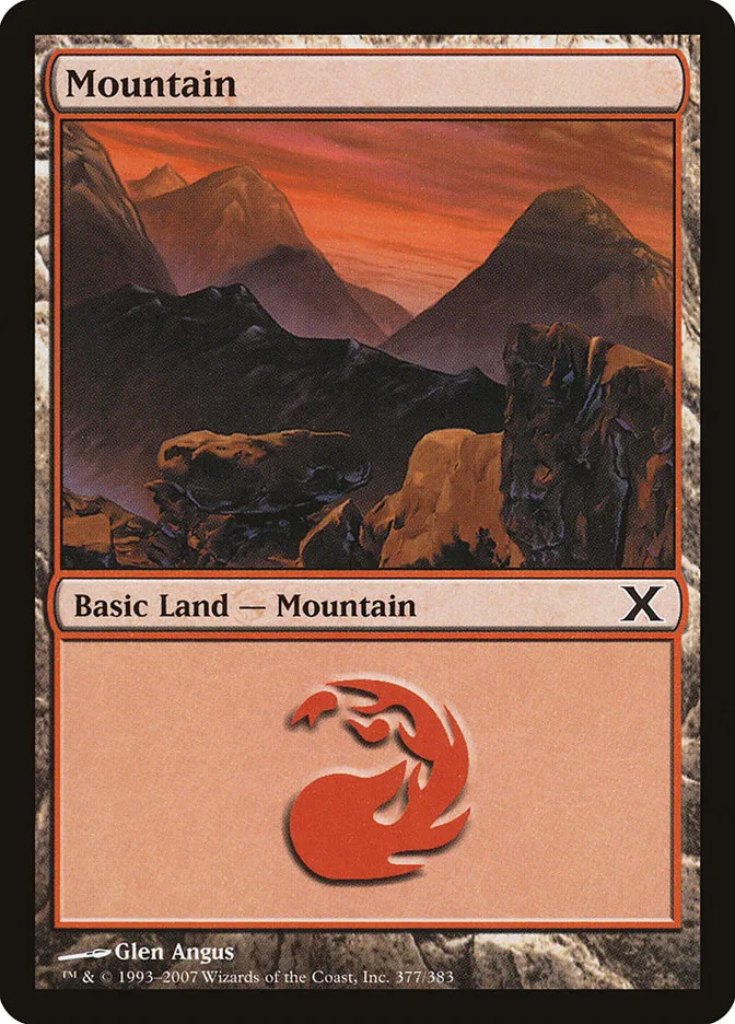 2007 Tenth Edition Mountain common #377 common card image