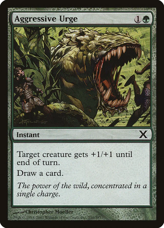 2007 Tenth Edition Aggressive Urge common #250 common card image