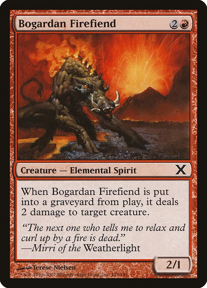 2007 Tenth Edition Bogardan Firefiend common #193 common card image
