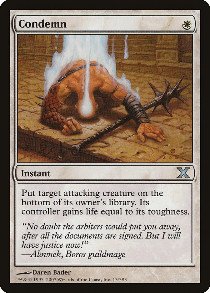 2007 Tenth Edition Condemn uncommon #13 uncommon card image