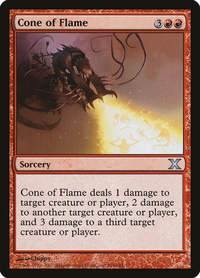 2007 Tenth Edition Cone of Flame #194 uncommon card image