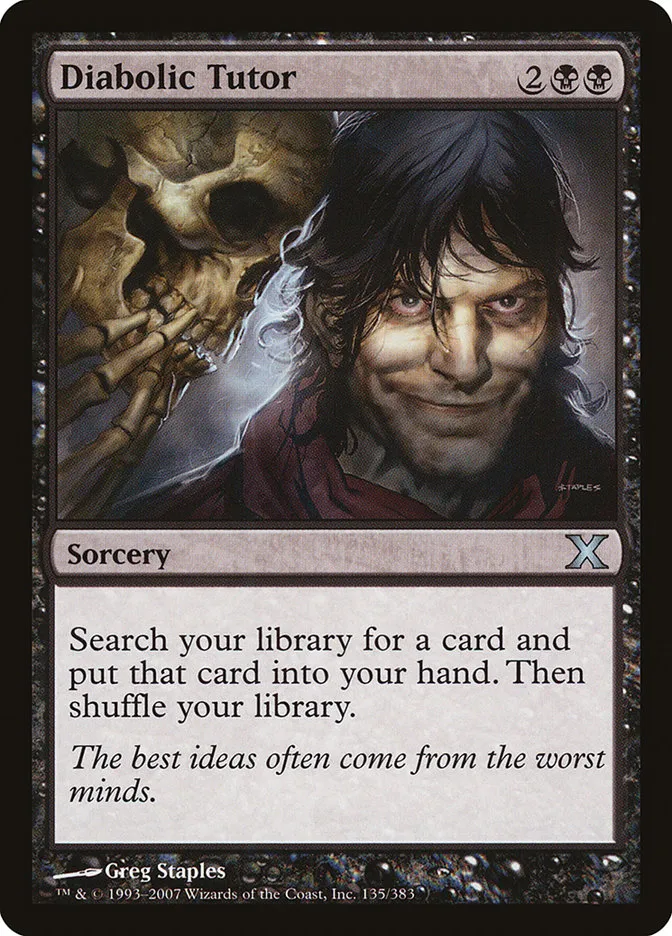 2007 Tenth Edition Diabolic Tutor uncommon #135 uncommon card image