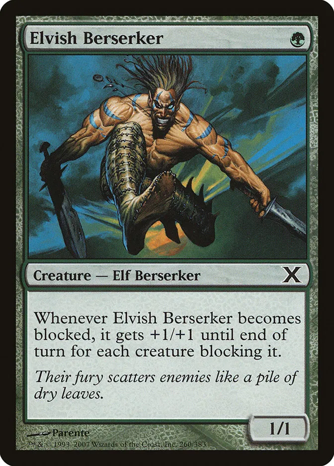 2007 Tenth Edition Elvish Berserker common #260 common card image
