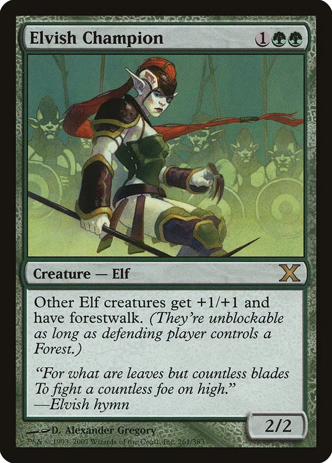 2007 Tenth Edition Elvish Champion #261 rare card image