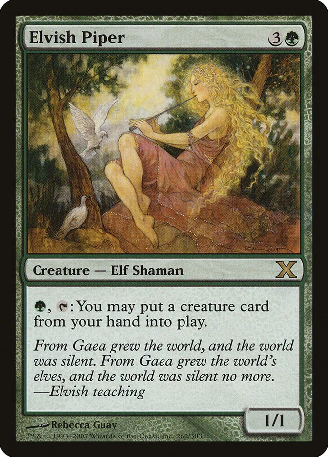2007 Tenth Edition Elvish Piper #262 rare card image