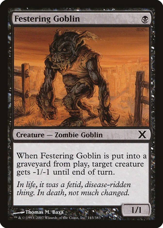 2007 Tenth Edition Festering Goblin common #143 common card image