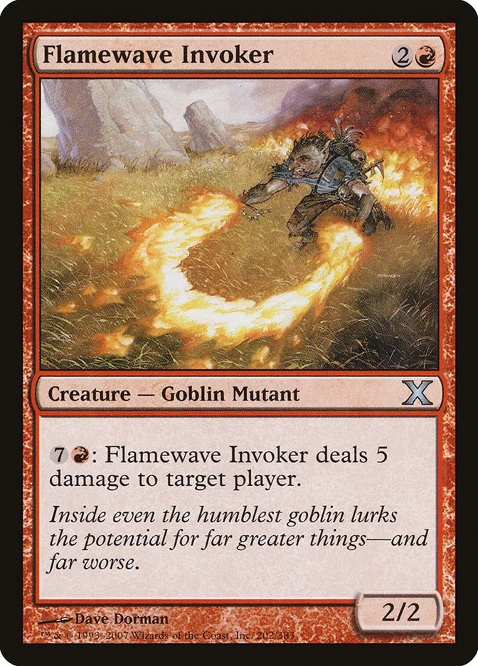 2007 Tenth Edition Flamewave Invoker uncommon #202 uncommon card image