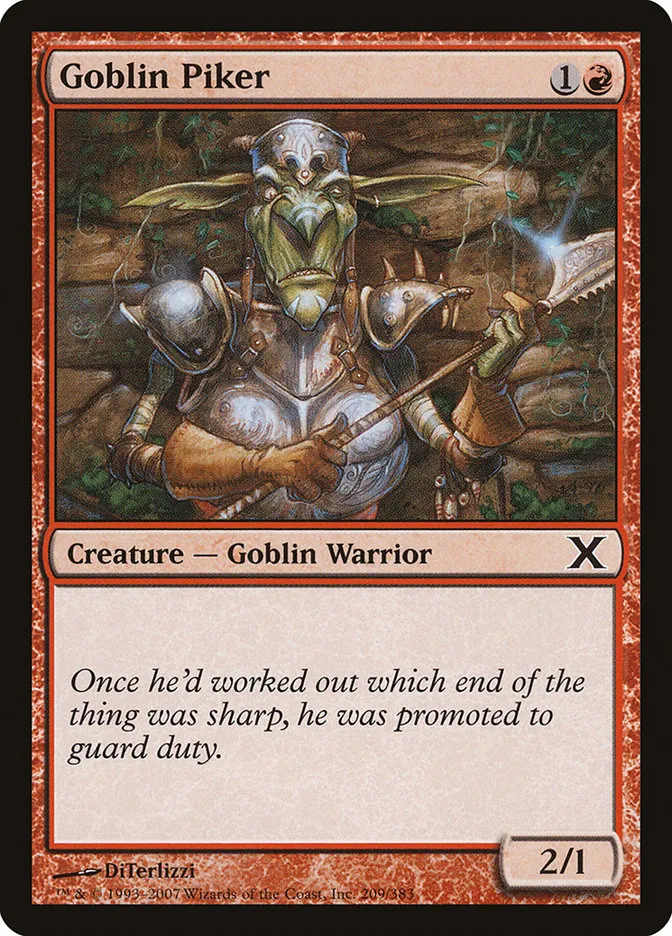 2007 Tenth Edition Goblin Piker common #209 common card image