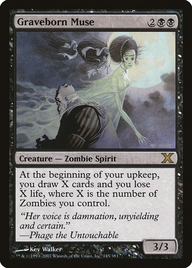 2007 Tenth Edition Graveborn Muse #145 rare card image