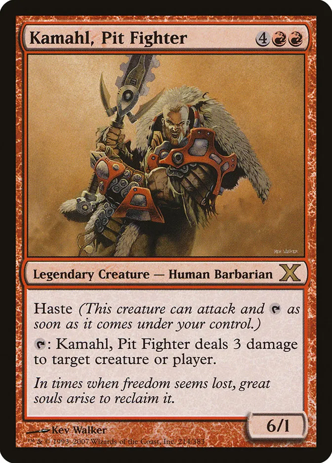 2007 Tenth Edition Kamahl, Pit Fighter #214 rare card image