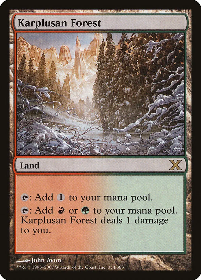 2007 Tenth Edition Karplusan Forest rare #354 rare card image