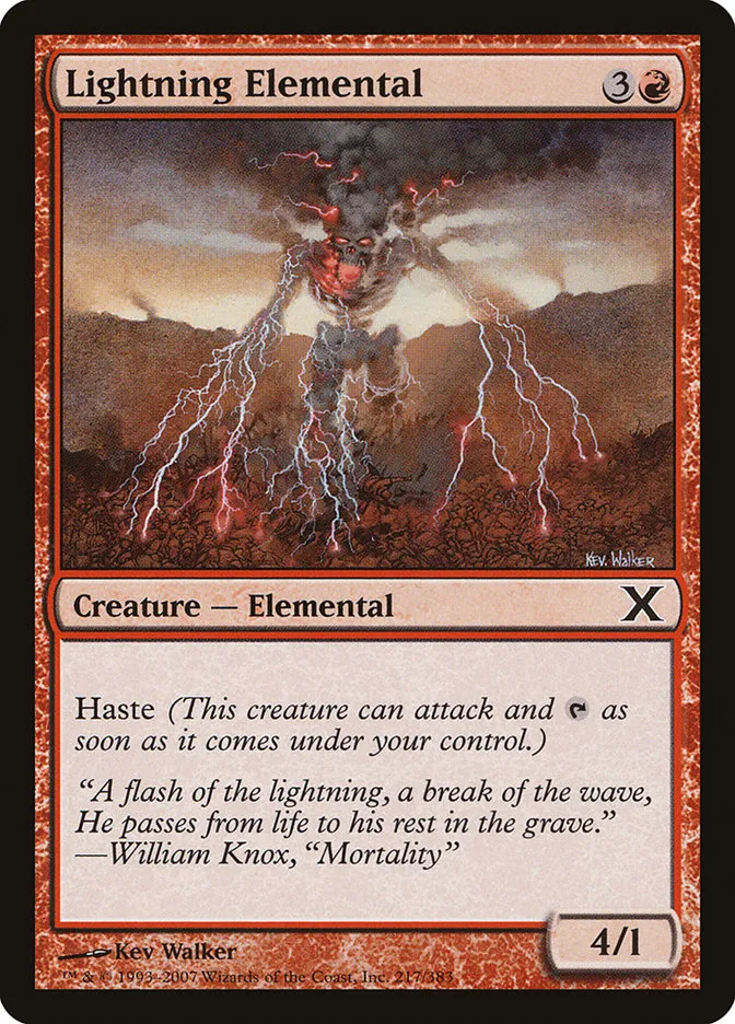 2007 Tenth Edition Lightning Elemental common #217 common card image