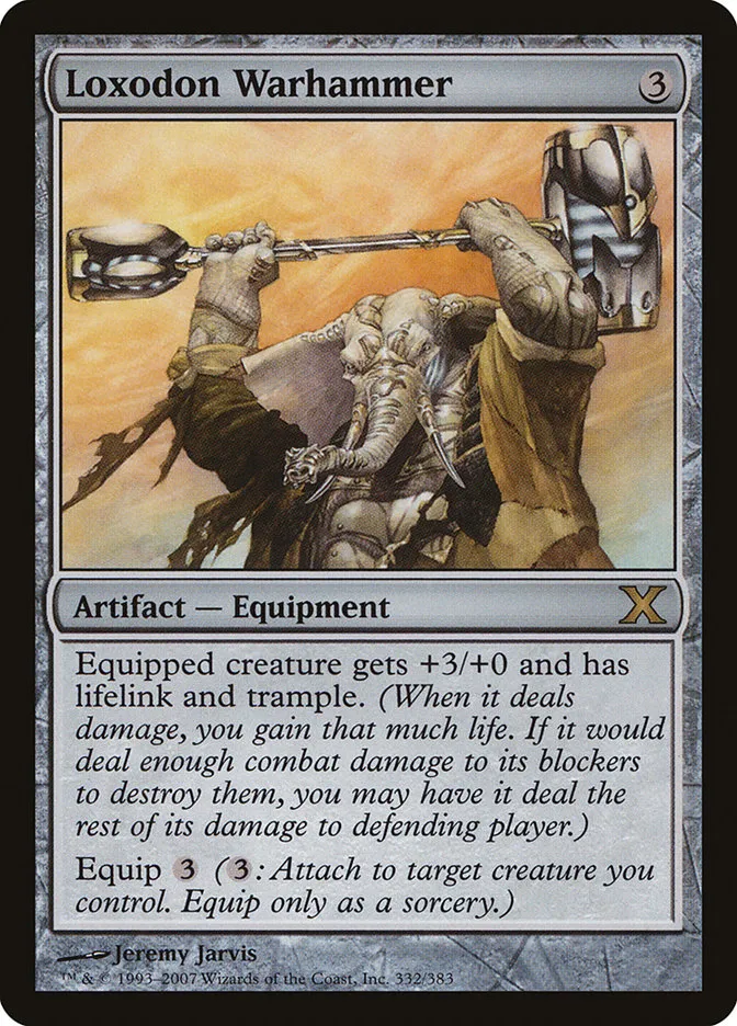 2007 Tenth Edition Loxodon Warhammer #332 rare card image
