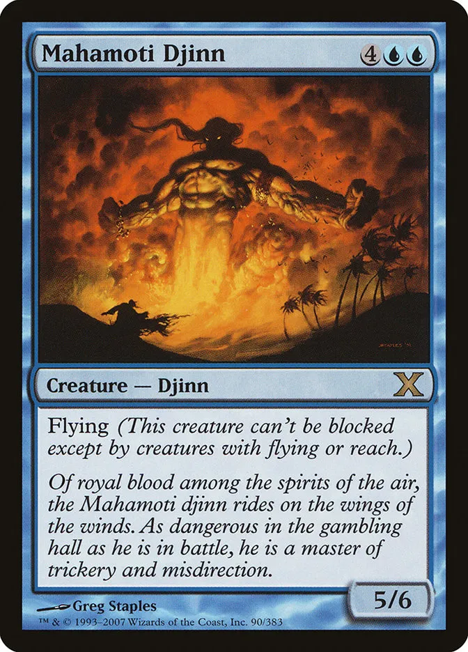 2007 Tenth Edition Mahamoti Djinn #90 rare card image