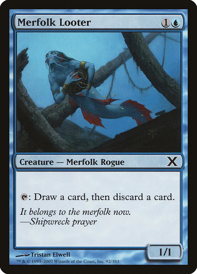 2007 Tenth Edition Merfolk Looter common #92 common card image