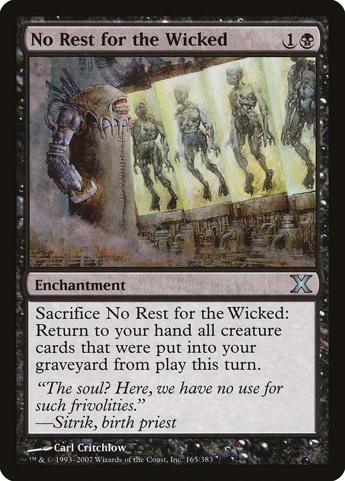 2007 Tenth Edition No Rest for the Wicked #165 uncommon card image