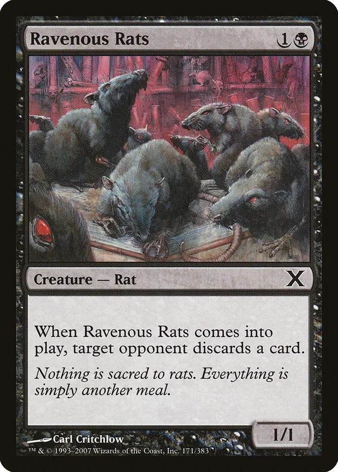 2007 Tenth Edition Ravenous Rats common #171 common card image