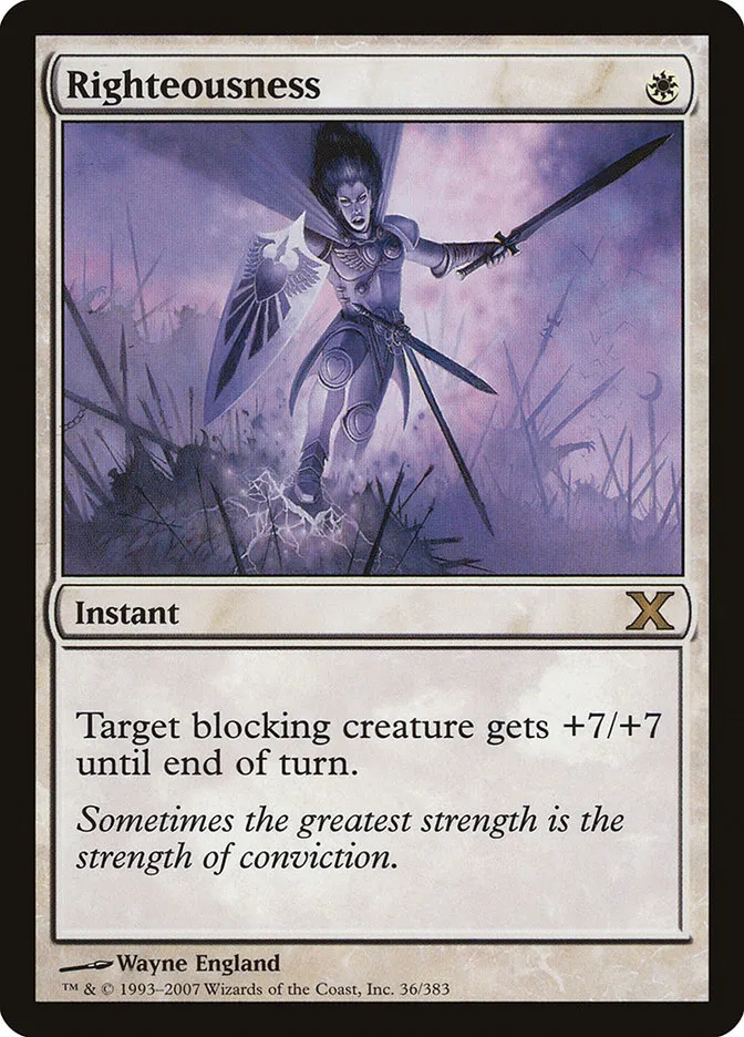 2007 Tenth Edition Righteousness rare #36 rare card image