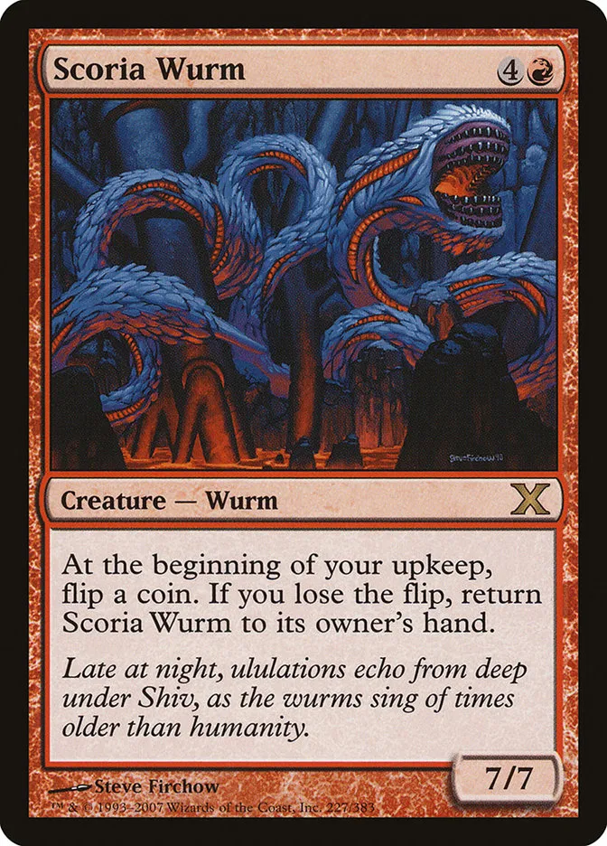 2007 Tenth Edition Scoria Wurm #227 rare card image
