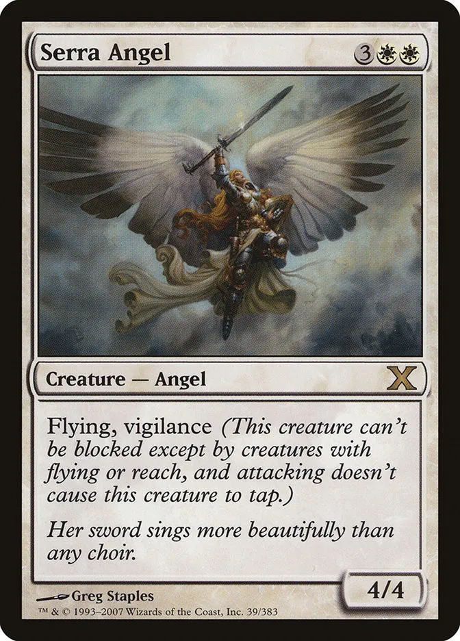 2007 Tenth Edition Serra Angel #39 rare card image
