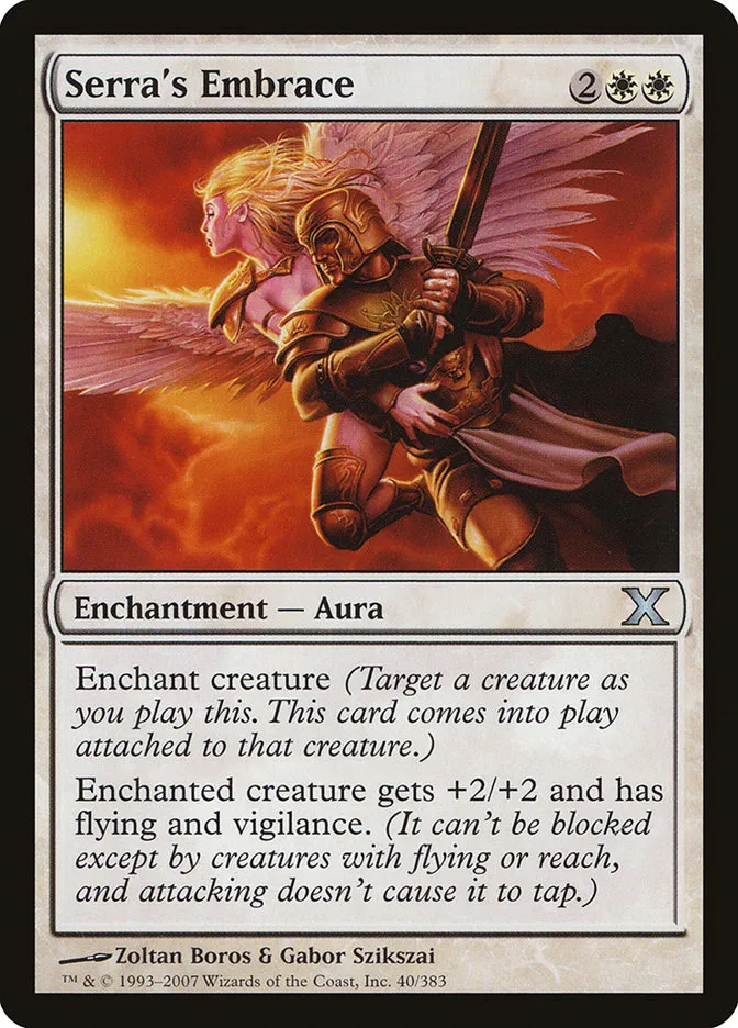 2007 Tenth Edition Serra's Embrace #40 uncommon card image