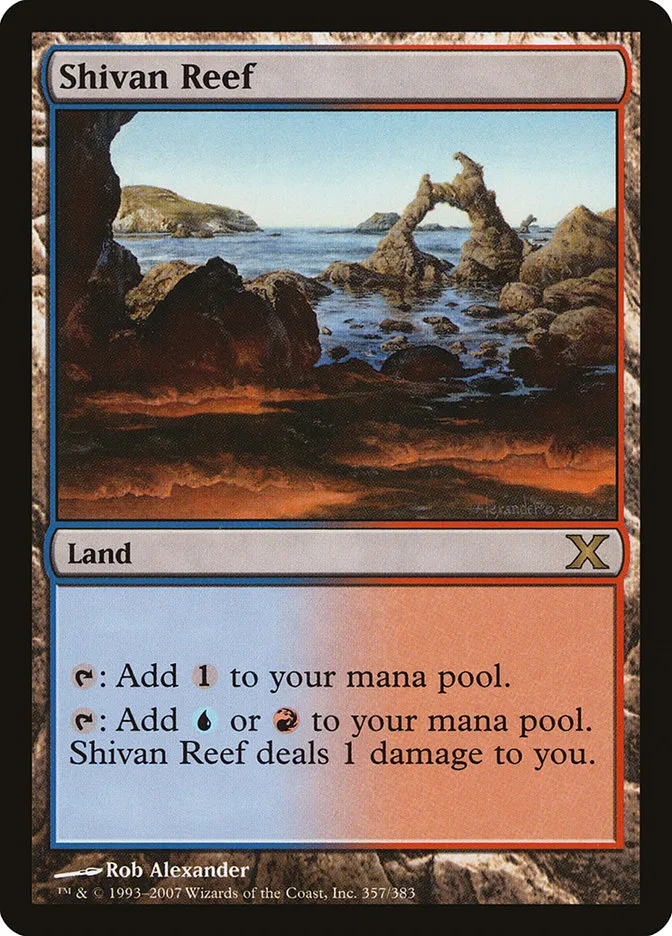 2007 Tenth Edition Shivan Reef rare #357 rare card image