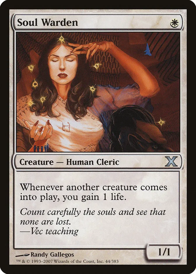 2007 Tenth Edition Soul Warden #44 uncommon card image