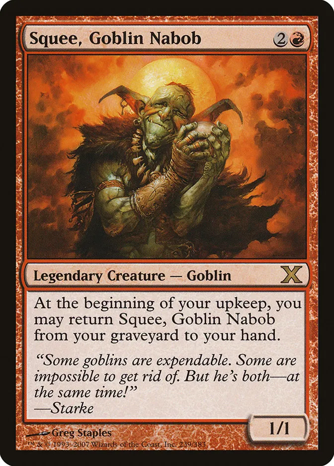 2007 Tenth Edition Squee, Goblin Nabob rare #239 rare card image