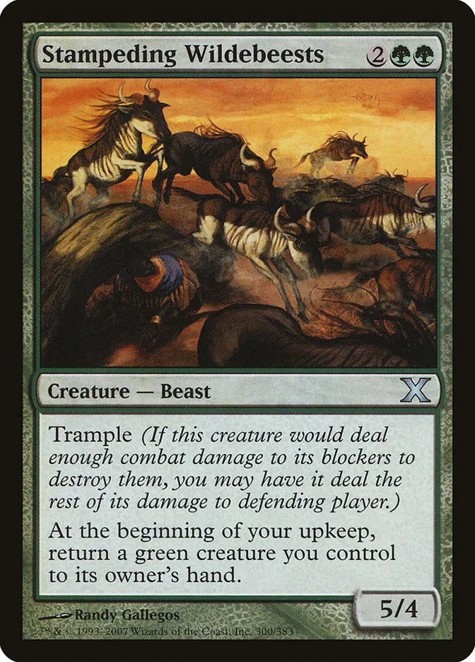 2007 Tenth Edition Stampeding Wildebeests uncommon #300 uncommon card image