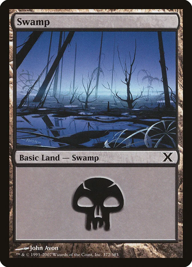 2007 Tenth Edition Swamp common #372 common card image