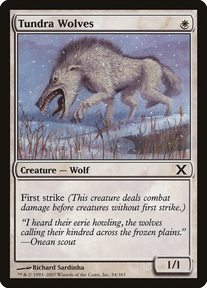 2007 Tenth Edition Tundra Wolves common #54 common card image