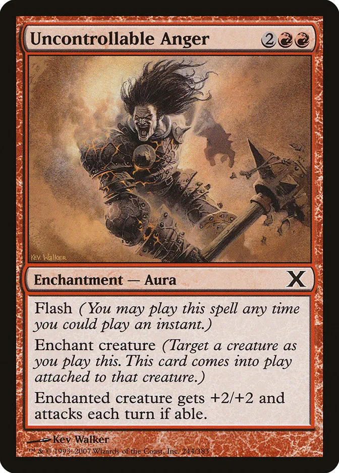 2007 Tenth Edition Uncontrollable Anger common #244 common card image