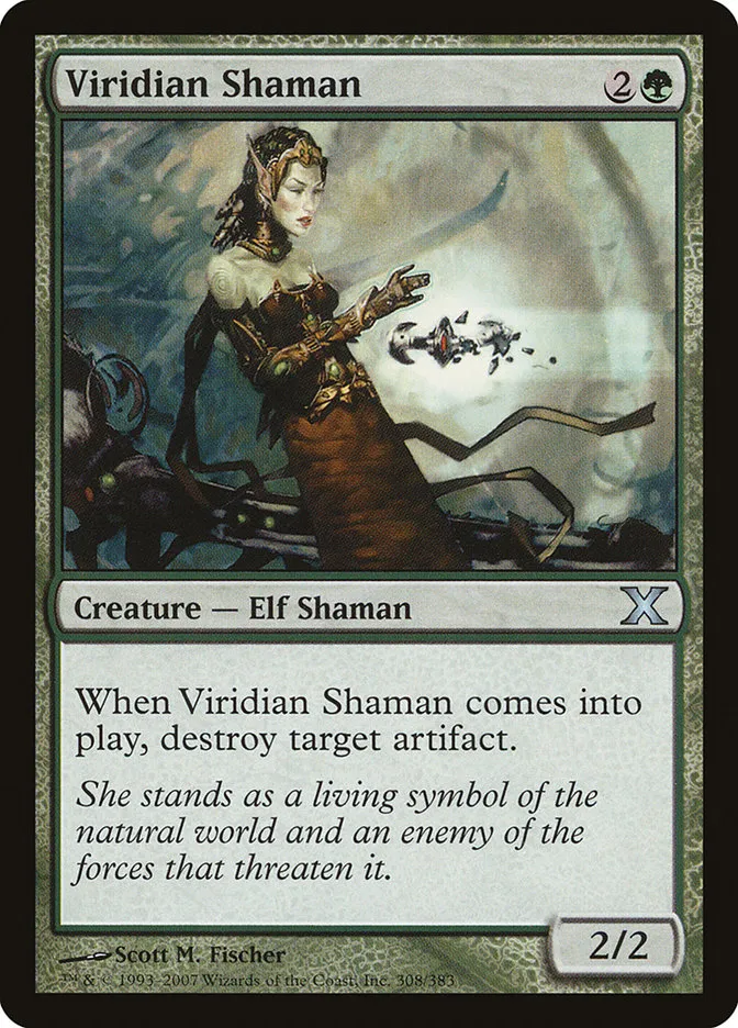 2007 Tenth Edition Viridian Shaman #308 uncommon card image