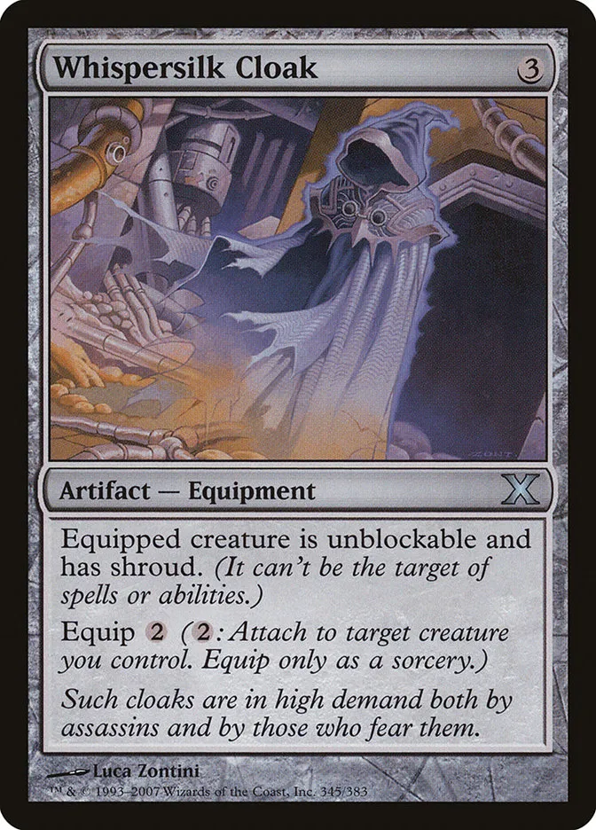 2007 Tenth Edition Whispersilk Cloak #345 uncommon card image
