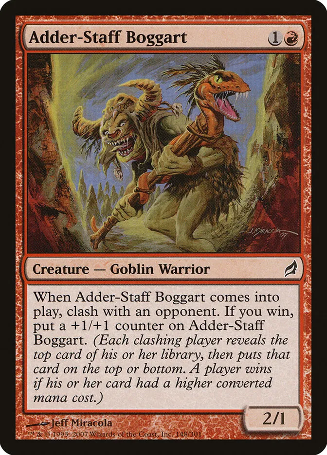 2007 Lorwyn Adder-Staff Boggart common #148 common card image