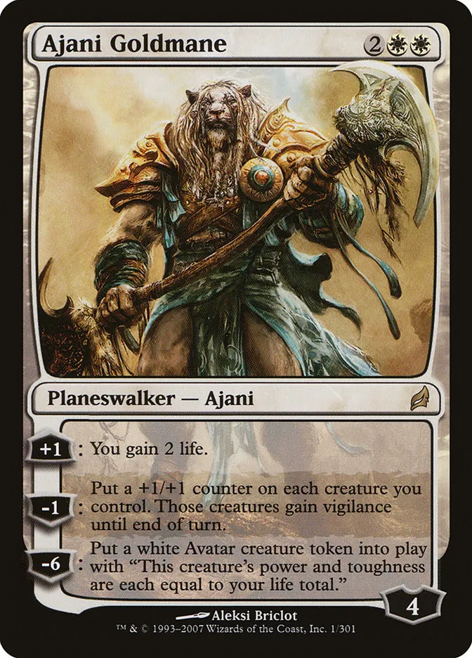 2007 Lorwyn Ajani Goldmane rare #1 rare card image