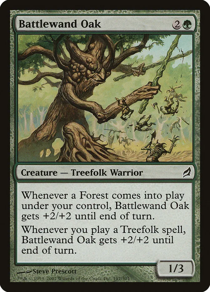 2007 Lorwyn Battlewand Oak #197 common card image